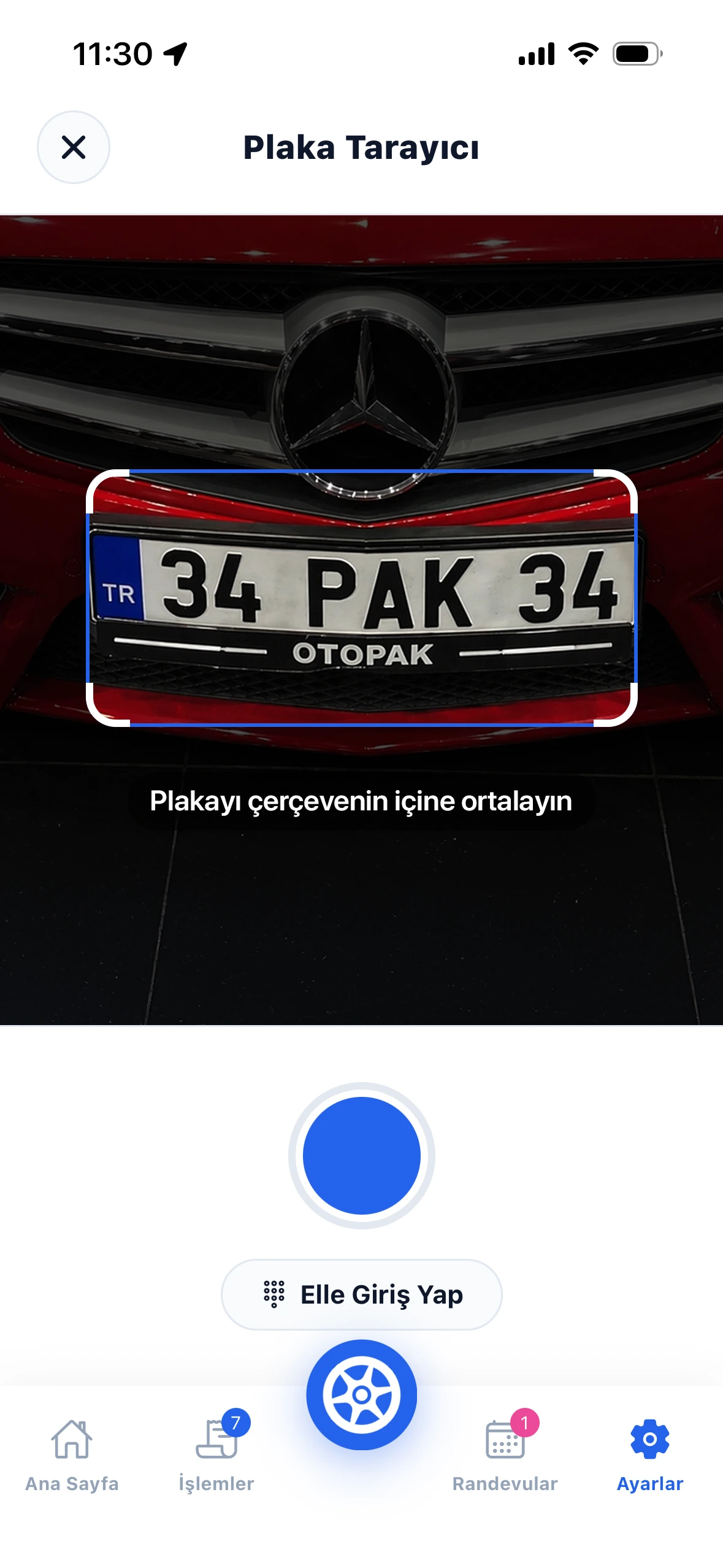 Oto Yıkama Plaka Okuma
